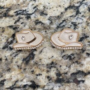 Packed party cowgirl hat earrings